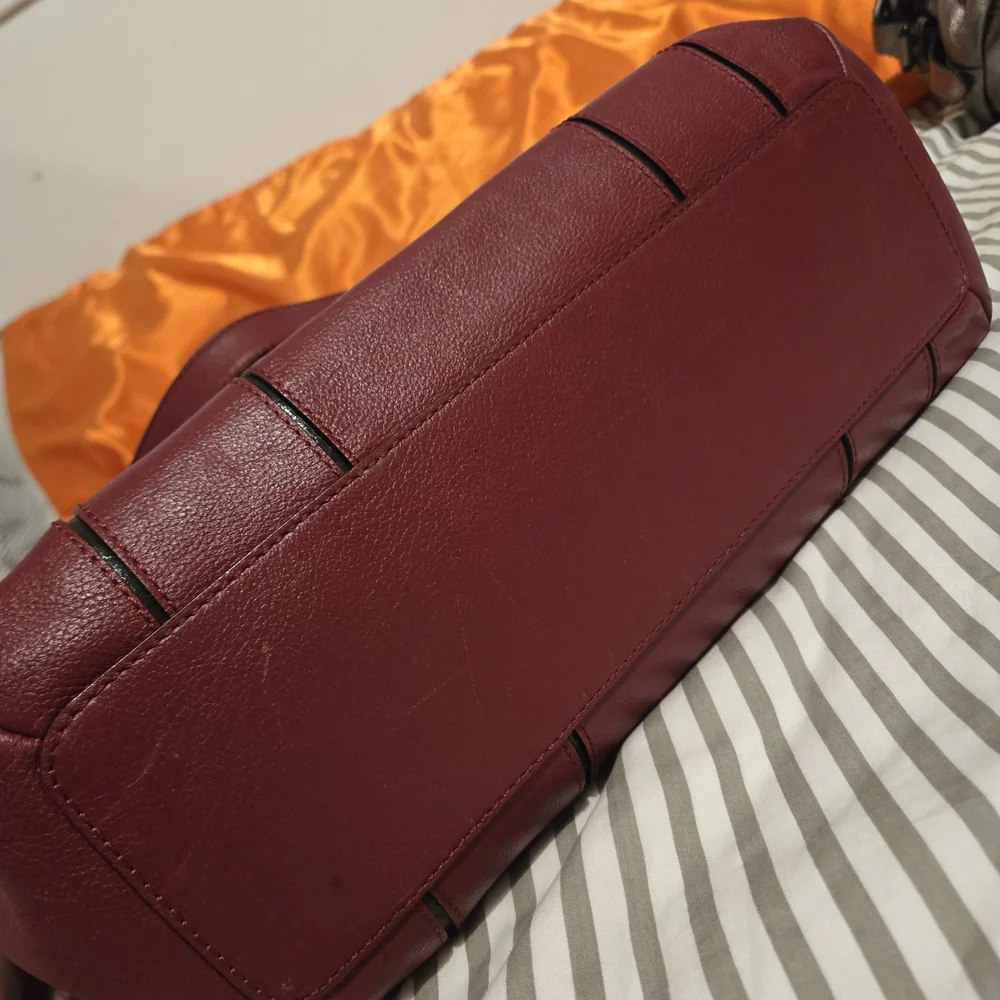 Authentic Kate Spade Red Leather Tote Bag With Leopard Print‎ Interior